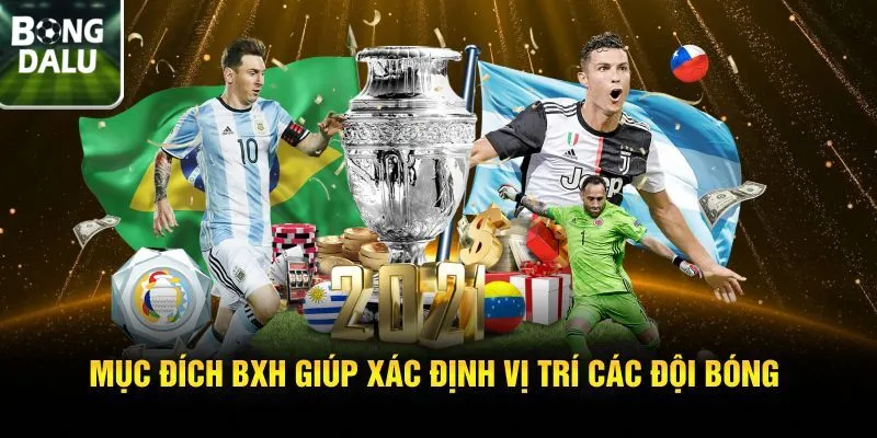 Mục đích BXH giúp xác định vị trí các đội bóng